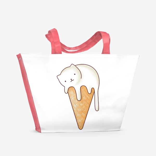 Пляжная сумка «котик мороженное»