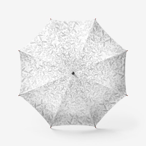 Зонт «цветы чёрно-белые»