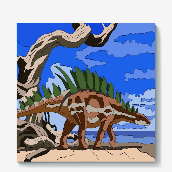 Холст «Гребнистый динозавр»