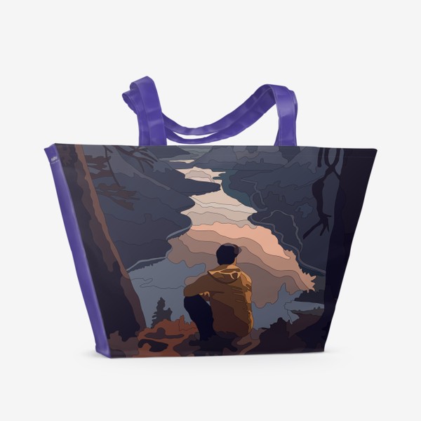 Пляжная сумка «Река в горах»