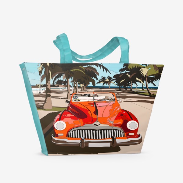 Пляжная сумка «Авто под пальмами»