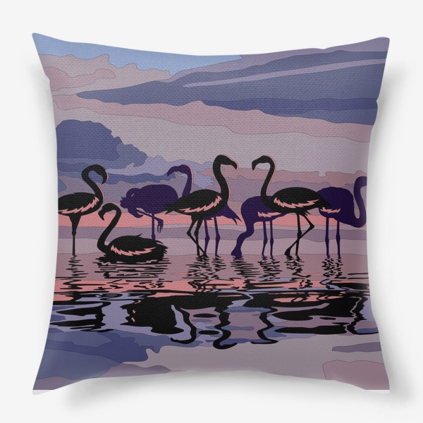 Подушка «Фламинго на закате»