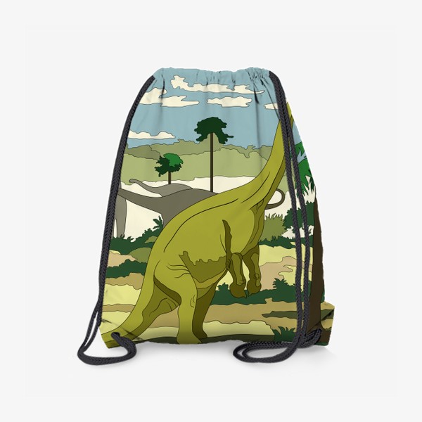 Рюкзак «Динозавр ест листья пальмы»