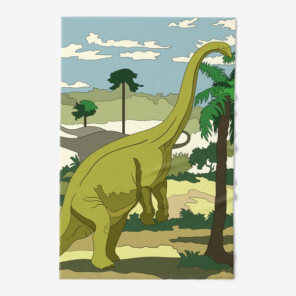 Полотенце «Динозавр ест листья пальмы»
