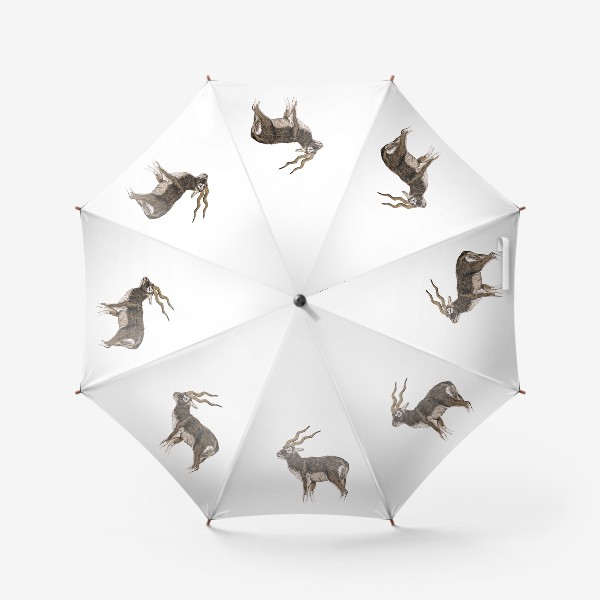 Зонт «Индийская антилопа гарна на белом фоне»