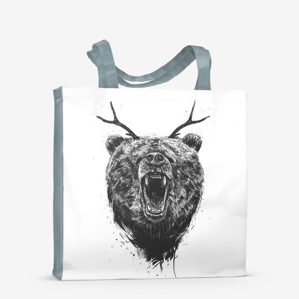 Сумка-шоппер «Angry Bear with Antlers автор Balazs Solti»