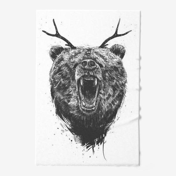 Полотенце «Angry Bear with Antlers автор Balazs Solti»