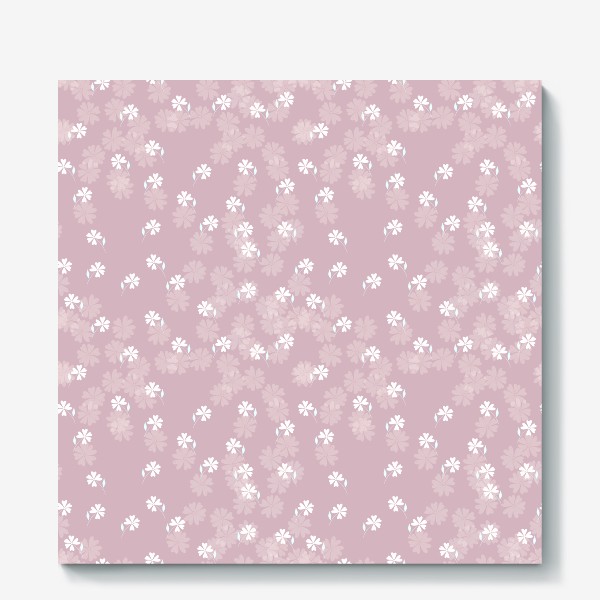 Холст «Мелкие цветы на темно розовом»
