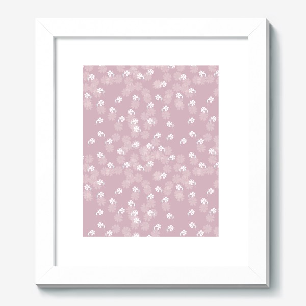 Картина «Мелкие цветы на темно розовом»