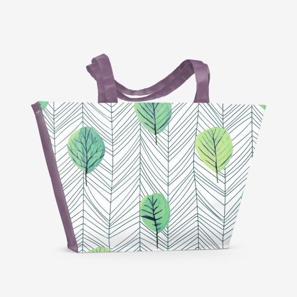 Пляжная сумка «Графика Листья»