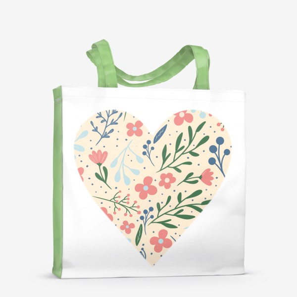 Сумка-шоппер «Цветочный паттерн лето любовь сердце»