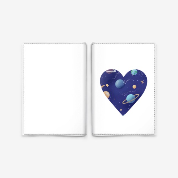 Обложка для паспорта «Космос любовь сердце»