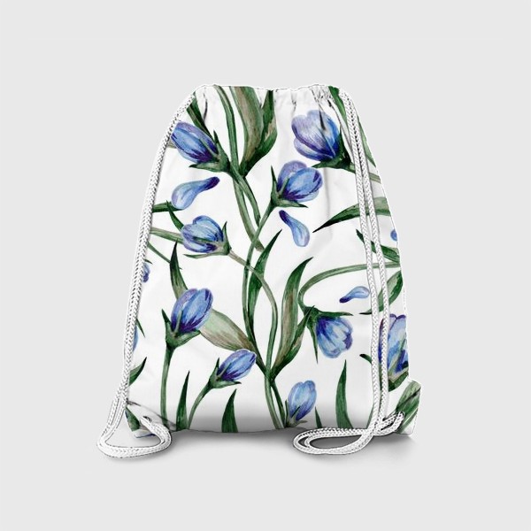Рюкзак «Голубые цветы принт»