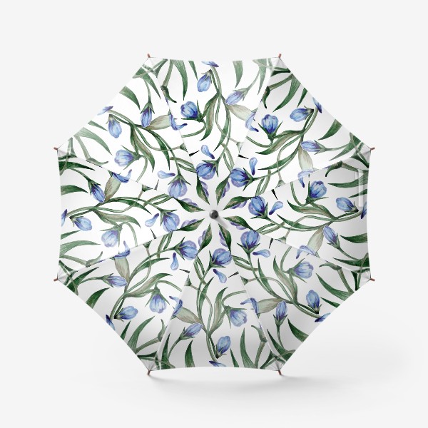 Зонт «Голубые цветы принт»