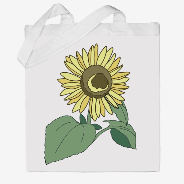Сумка хб «Цветок Подсолнух Будь позитивным Sunflower Be Positive»