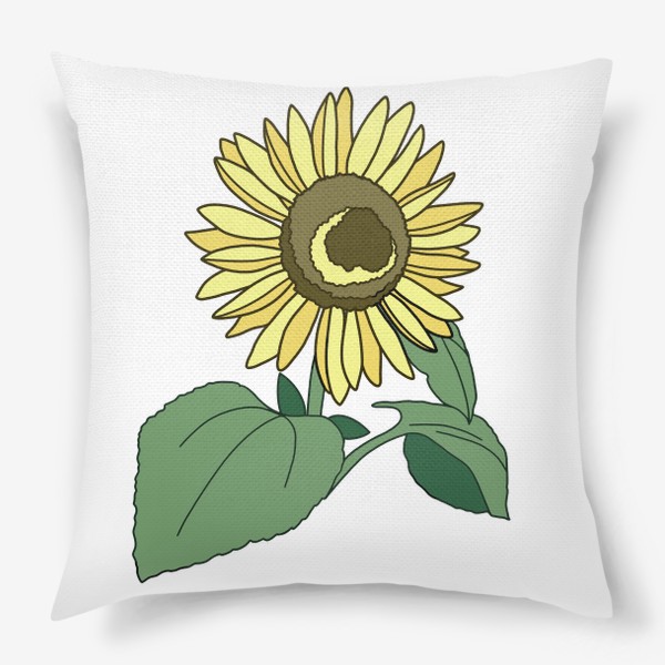 Подушка «Цветок Подсолнух Будь позитивным Sunflower Be Positive»