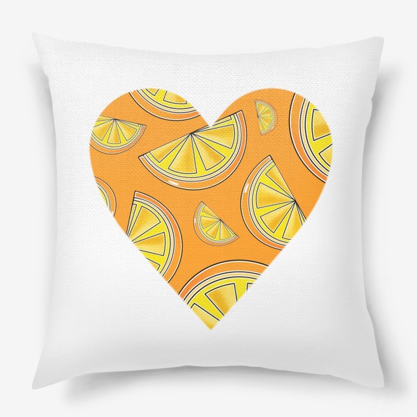 Подушка «Апельсины лето любовь сердце»