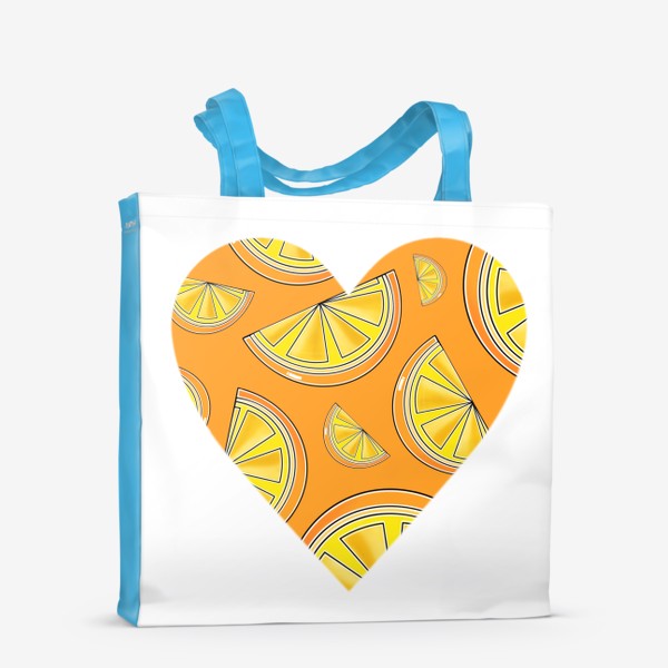 Сумка-шоппер «Апельсины лето любовь сердце»