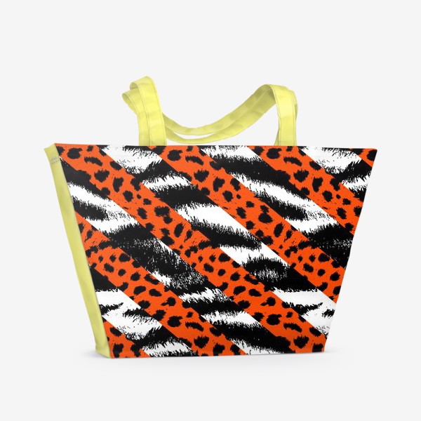 Пляжная сумка «Снежные тигры и леопарды»