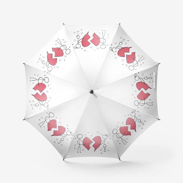 Зонт «Разбитое сердце - парень и девушка - Половинки»
