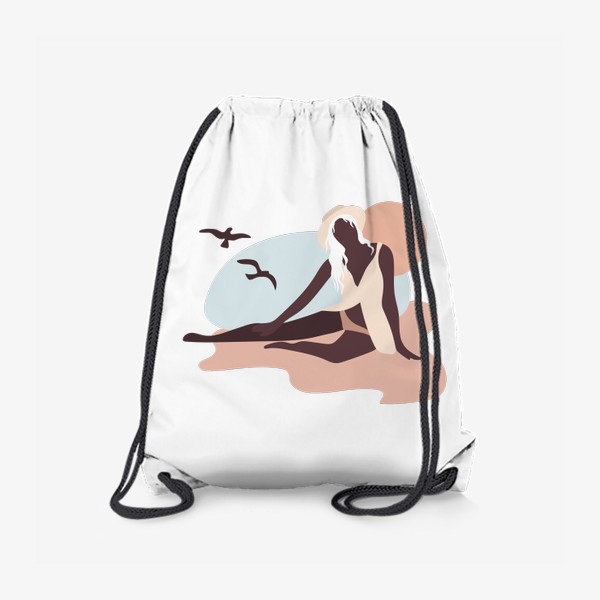 Рюкзак «Девушка на берегу моря - пастельные тона»