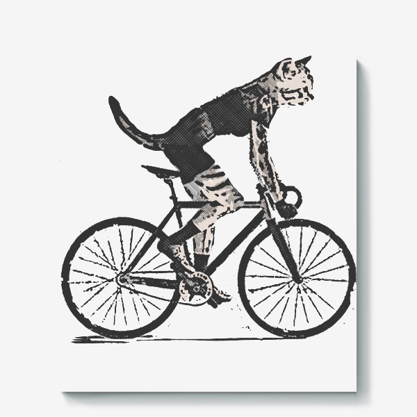 Холст &laquo;Cat Bike Punk Rider&raquo;