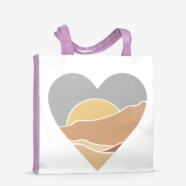 Сумка-шоппер «Закат минимализм любовь сердце»