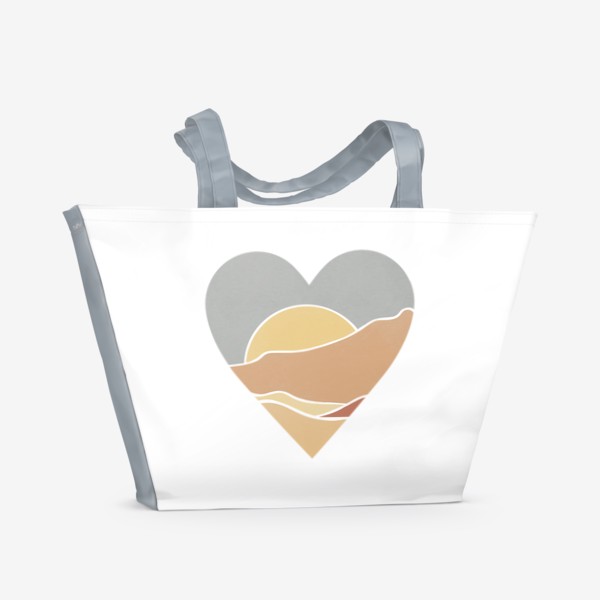 Пляжная сумка «Закат минимализм любовь сердце»