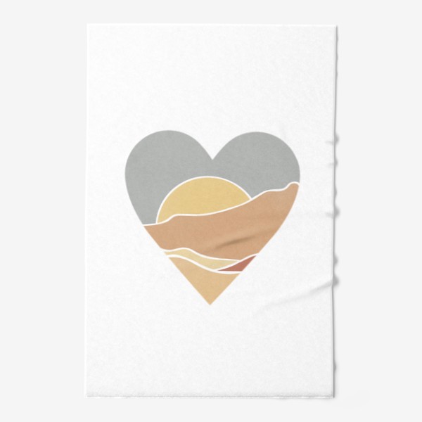 Полотенце «Закат минимализм любовь сердце»