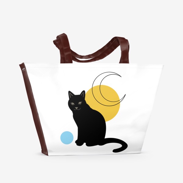 Пляжная сумка «Котик абстракция»
