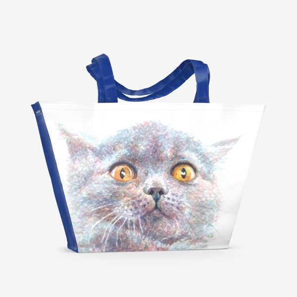 Пляжная сумка «Серый котик»