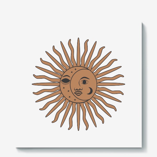 Холст &laquo;Магический символ солнце и луна&raquo;