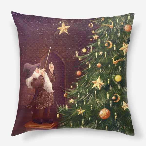 Подушка «Рождественский Хогвартс »