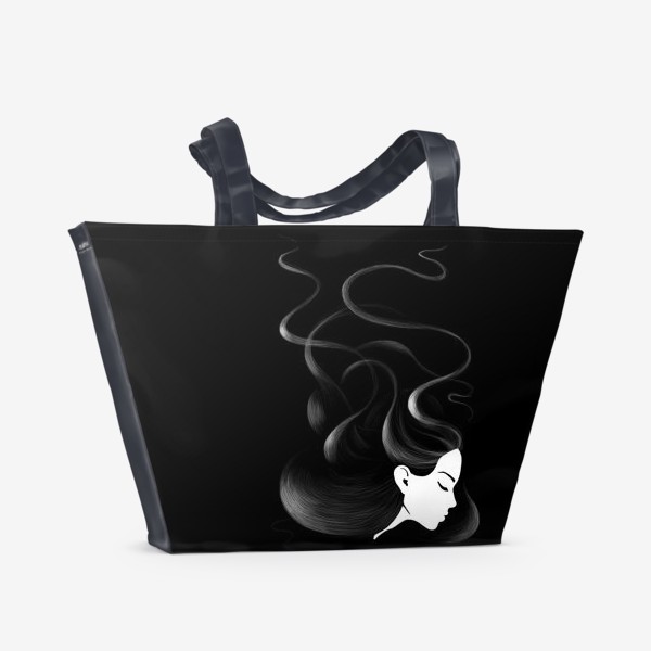 Пляжная сумка «Черные волосы»