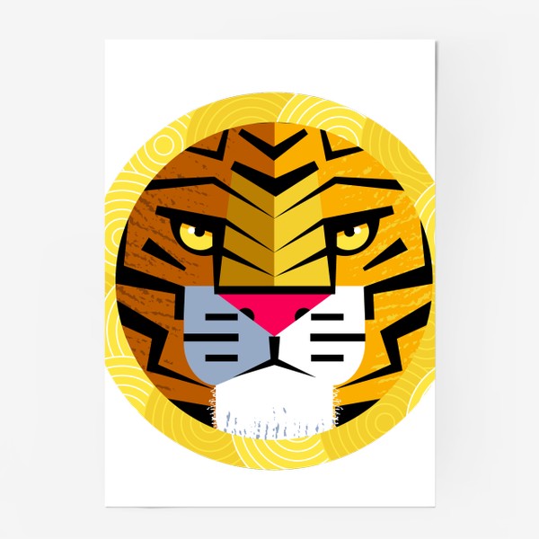 Постер «Тигр в круглой рамке»
