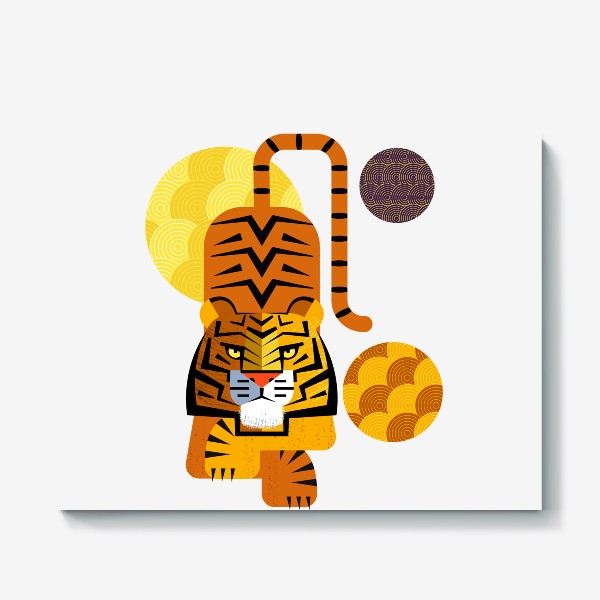 Холст «Тигр с орнаментом»