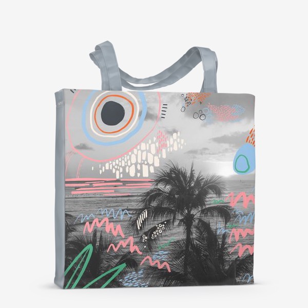 Сумка-шоппер «Пляж и графическая абстракция»