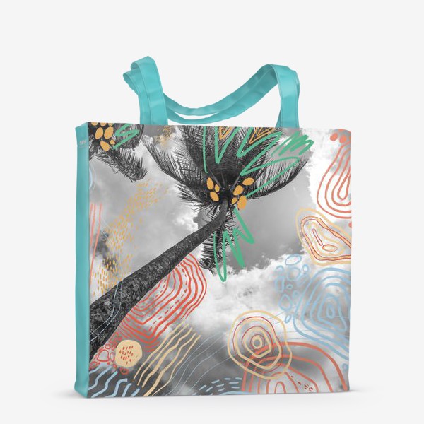 Сумка-шоппер «Пальмы и графическая абстракция»