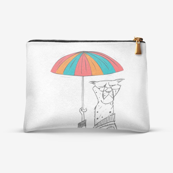 Косметичка «Кот с зонтом»