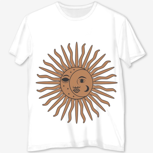 Футболка с полной запечаткой «Магический символ солнце и луна»