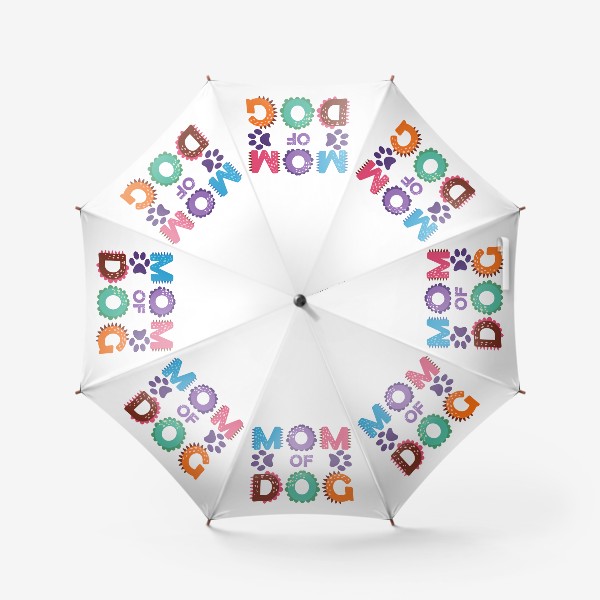 Зонт «Мать собак. Яркий леттеринг и отпечатки лап»