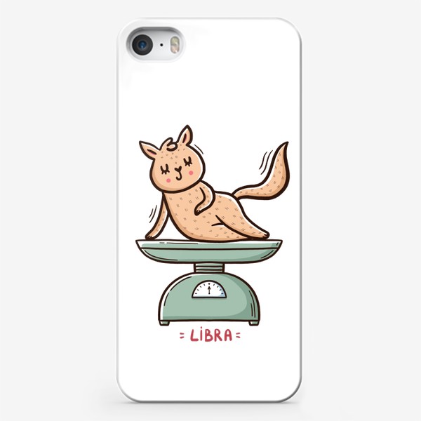 Чехол iPhone &laquo;Милая кошка на весах. Подарок Весам. Весы. Libra&raquo;