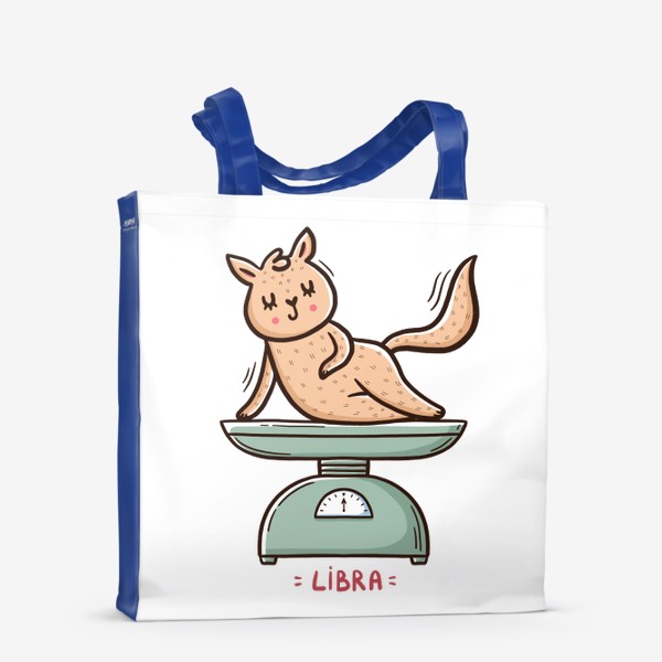 Сумка-шоппер «Милая кошка на весах. Подарок Весам. Весы. Libra»