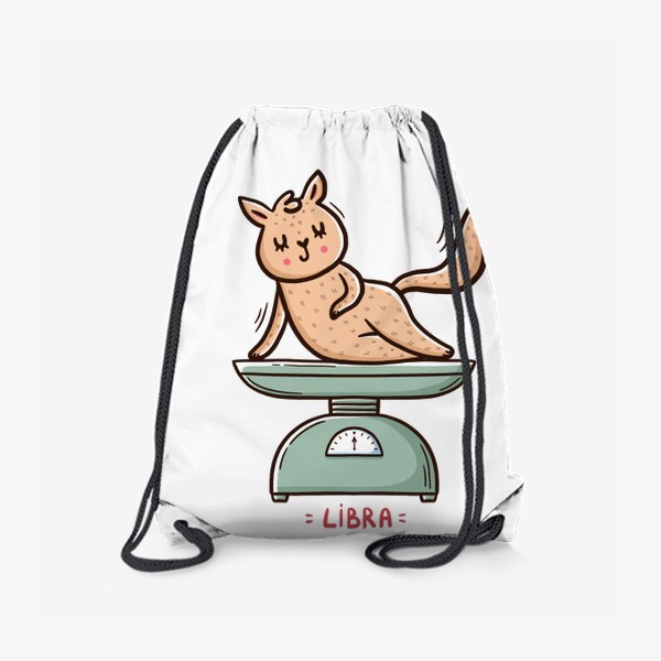 Рюкзак «Милая кошка на весах. Подарок Весам. Весы. Libra»