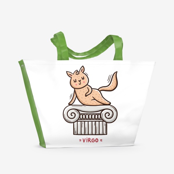 Пляжная сумка «Милая кошка. Подарок Деве. Дева. Virgo»