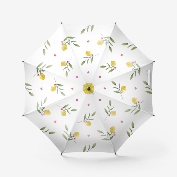 Зонт «Ветка лимона на белом фоне»