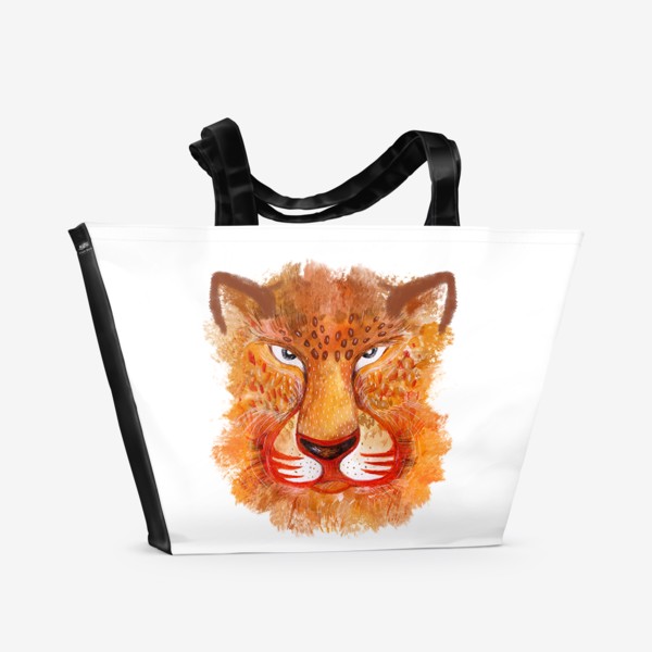 Пляжная сумка «Тигр - дикое животное (акварель)»