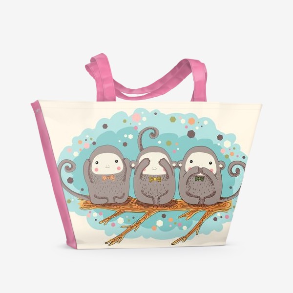 Пляжная сумка &laquo;три мудрых обезьянки&raquo;
