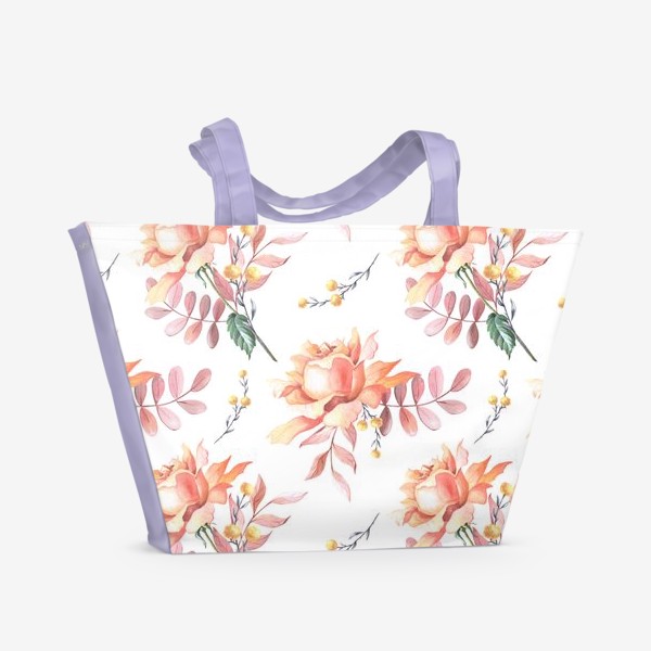 Пляжная сумка «Чайная роза с веточками»