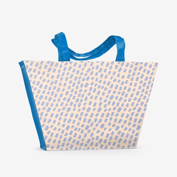 Пляжная сумка «Хаотичные синие пятна на бежевом фоне»